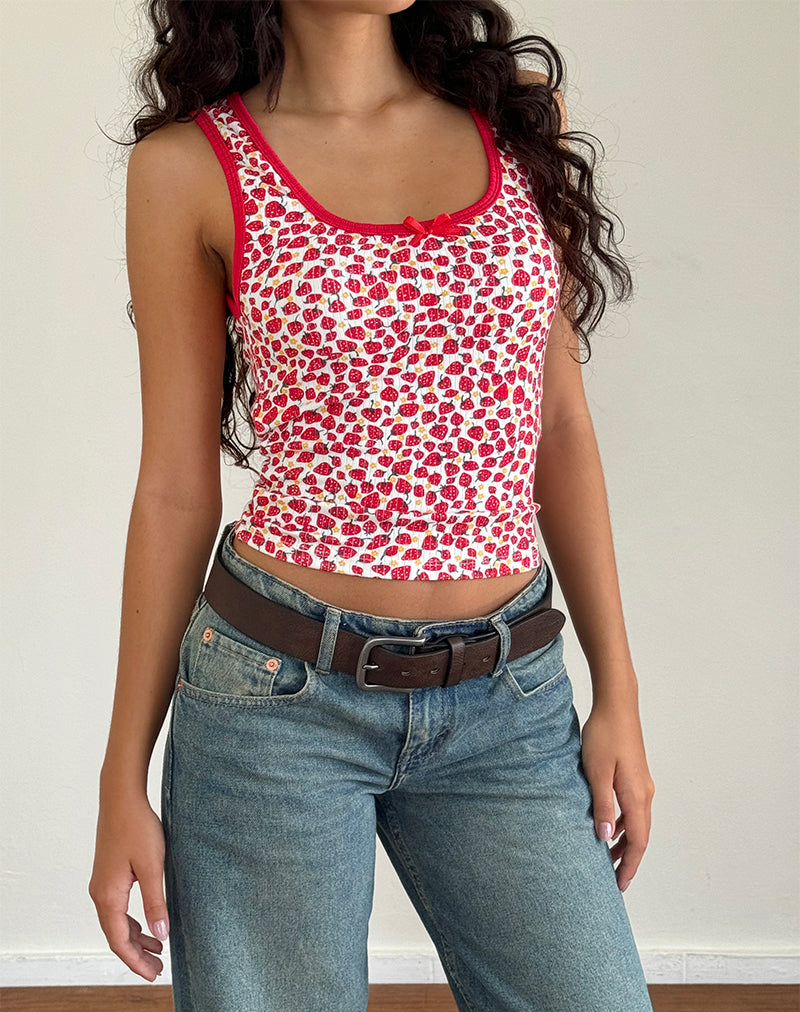 Afbeelding van Carili Vest Top in Aardbei 2023 Print