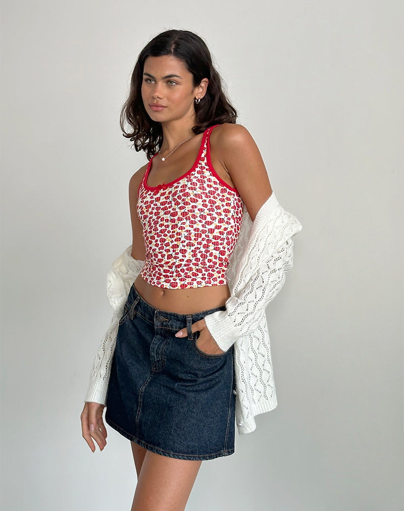 Carili Vest Top in Aardbei 2023 Print