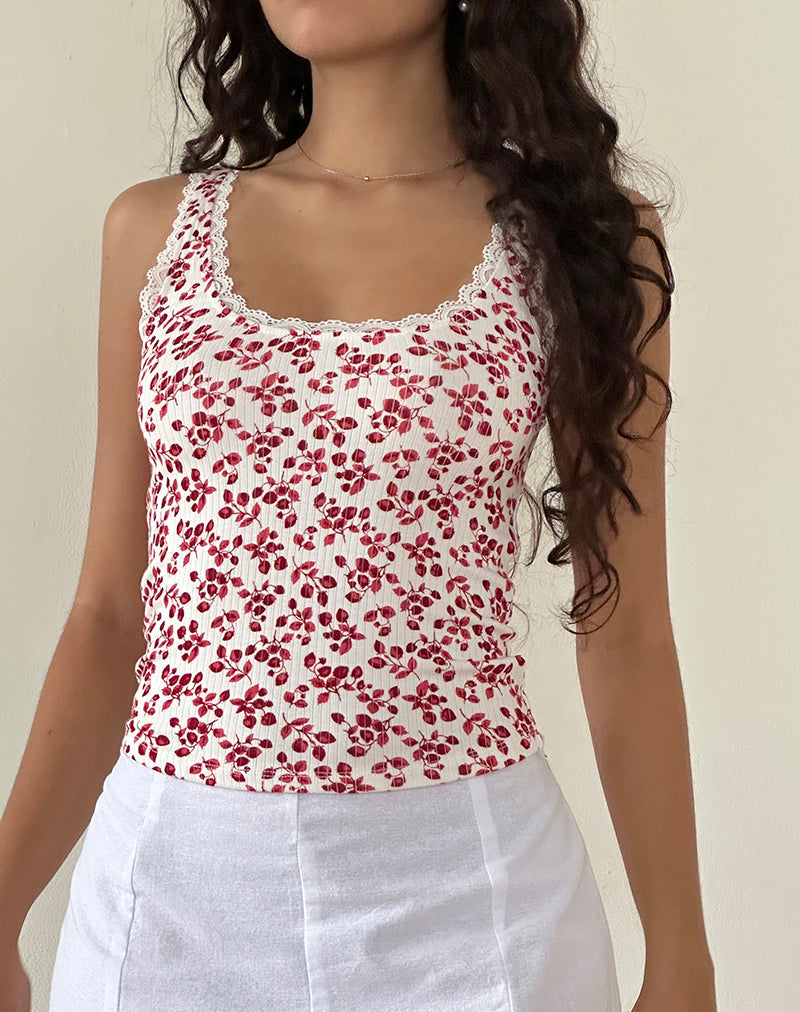 Carillo Top in Zomer Aardbei Off White
