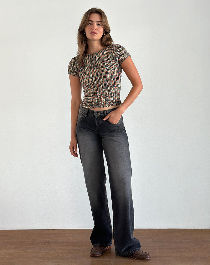 Afbeelding van Caripa Shirred Top in Country Check