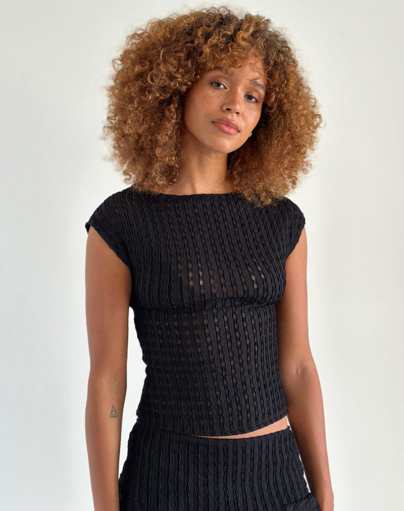 Afbeelding van Nova Top in Crinkle Jet Black