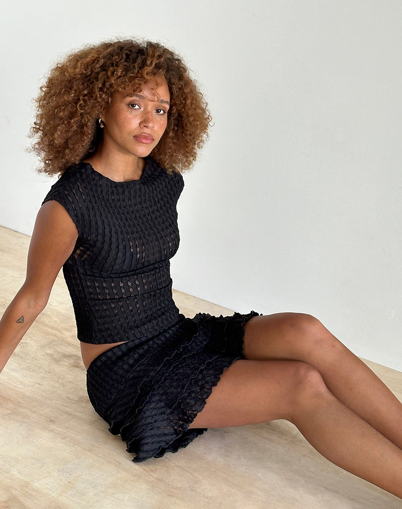 Afbeelding van Nova Top in Crinkle Jet Black
