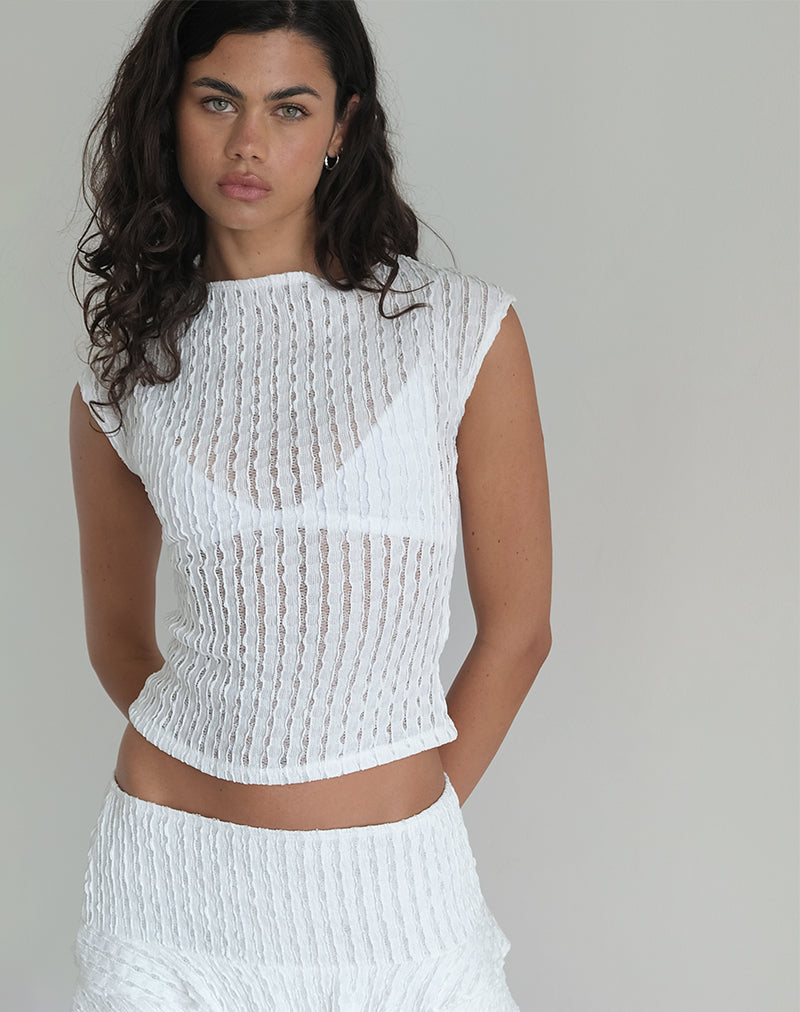 Afbeelding van Nova Top in Crinkle Wit