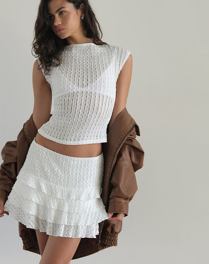 Carlota minirok in crinkle wit