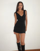 Afbeelding van Carmila Gathered Mini Dress in Jersey Zwart