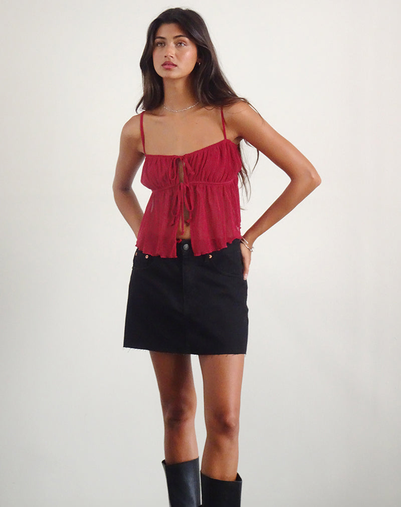 Afbeelding van Carmina Cami Top in Mesh Cherry