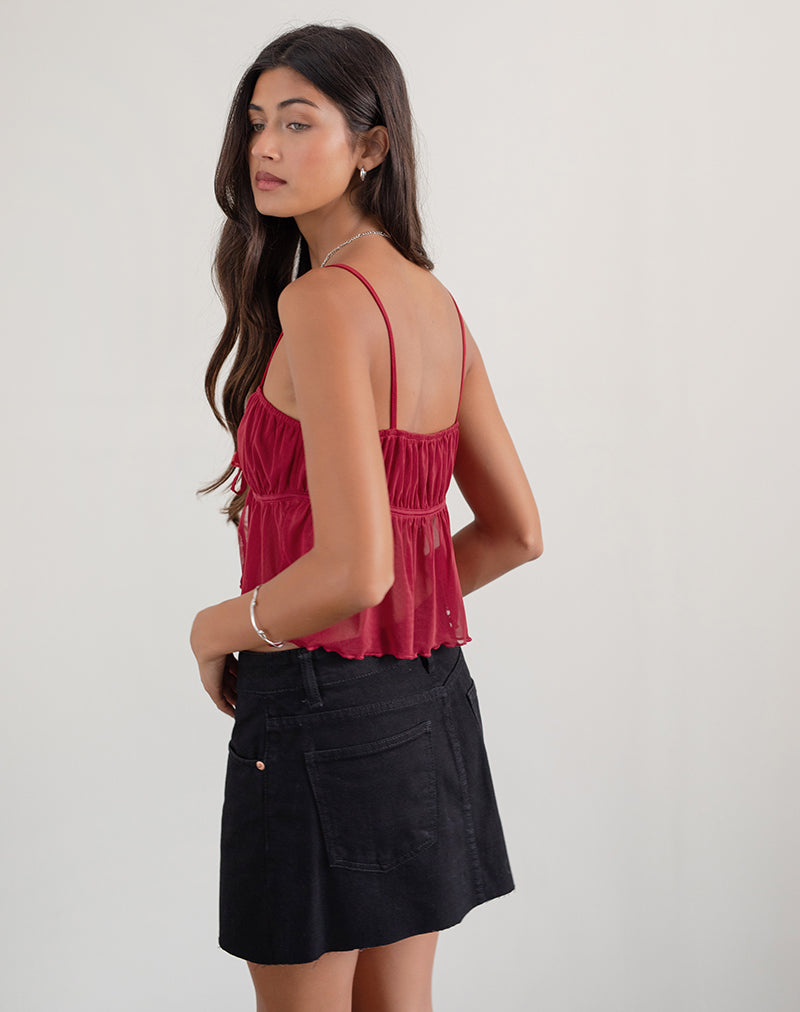 Afbeelding van Carmina Cami Top in Mesh Cherry