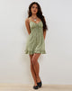Afbeelding van Carole Mini Dress in Ditsy Floral Green