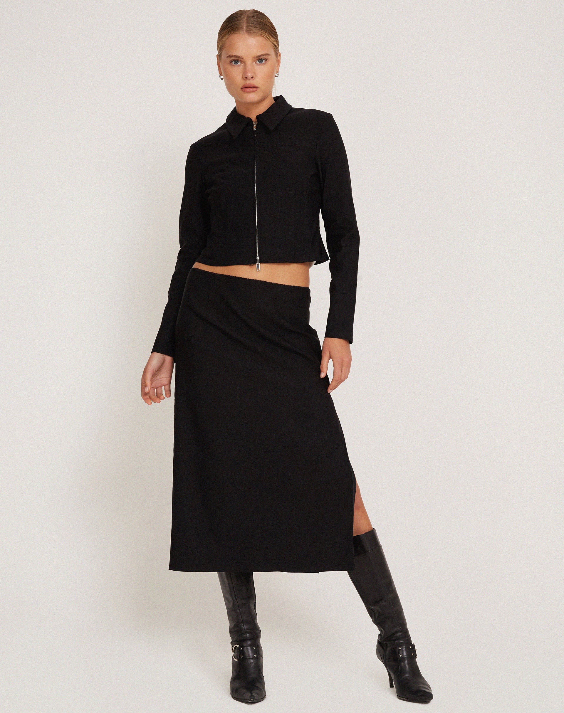 Afbeelding van Carson Cropped Jacket in Zwart