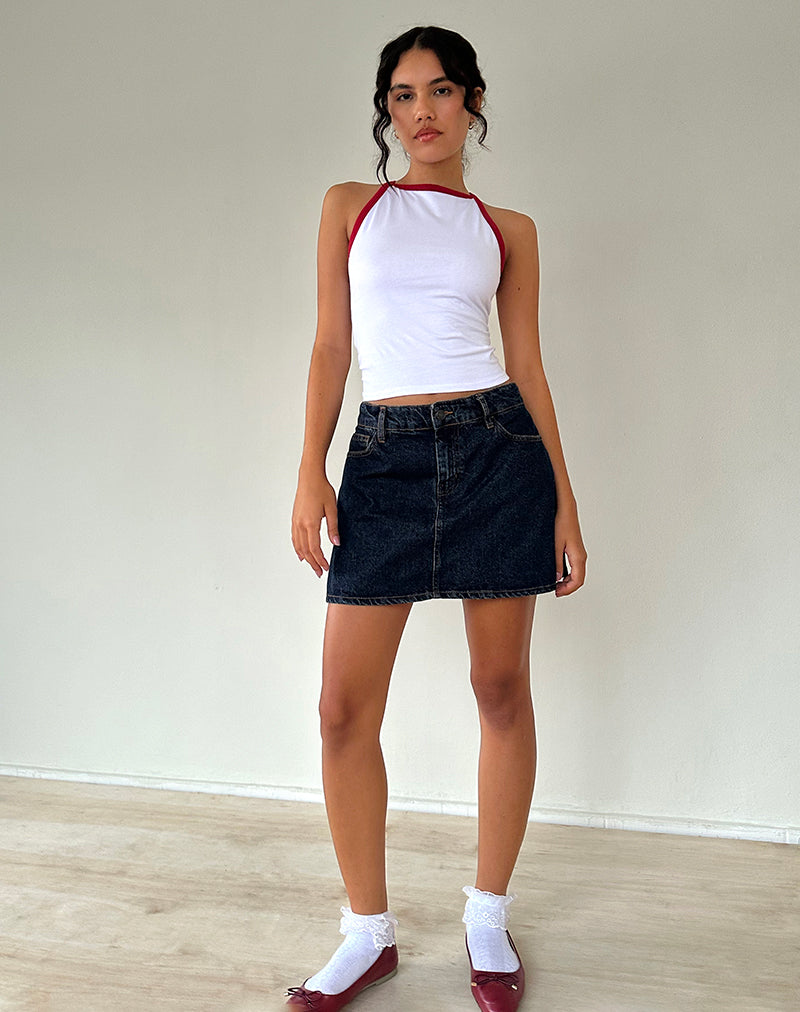 Afbeelding van Carti Vest Top in Wit met Rode Binding