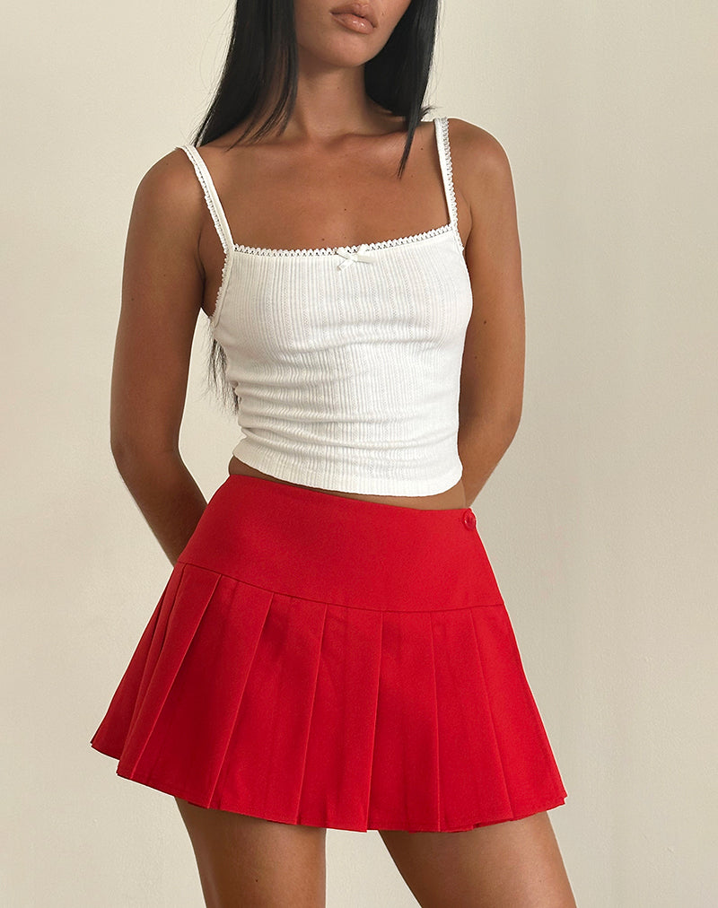 Casini minirok in zacht rood