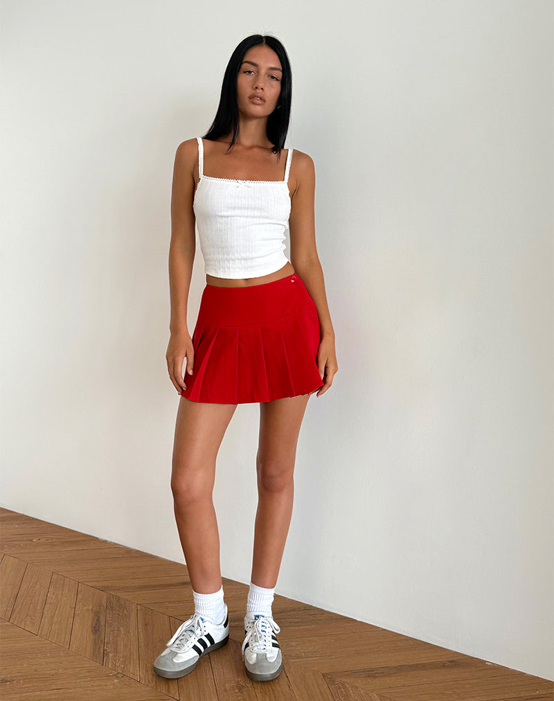 Casini minirok in zacht rood