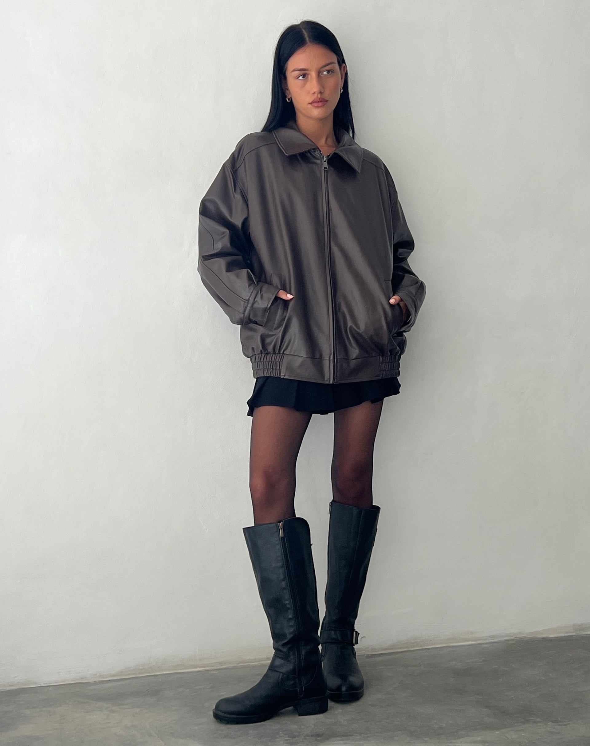 Afbeelding van Cavita Jacket in Pu Bitter Chocolate