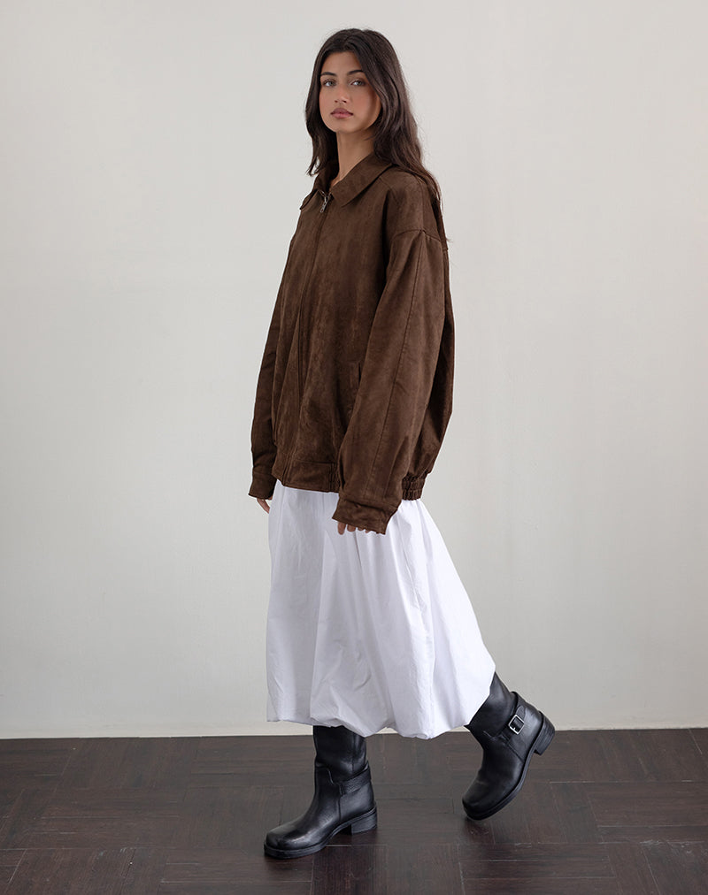 Cavita Jas in Faux Suède Bruin