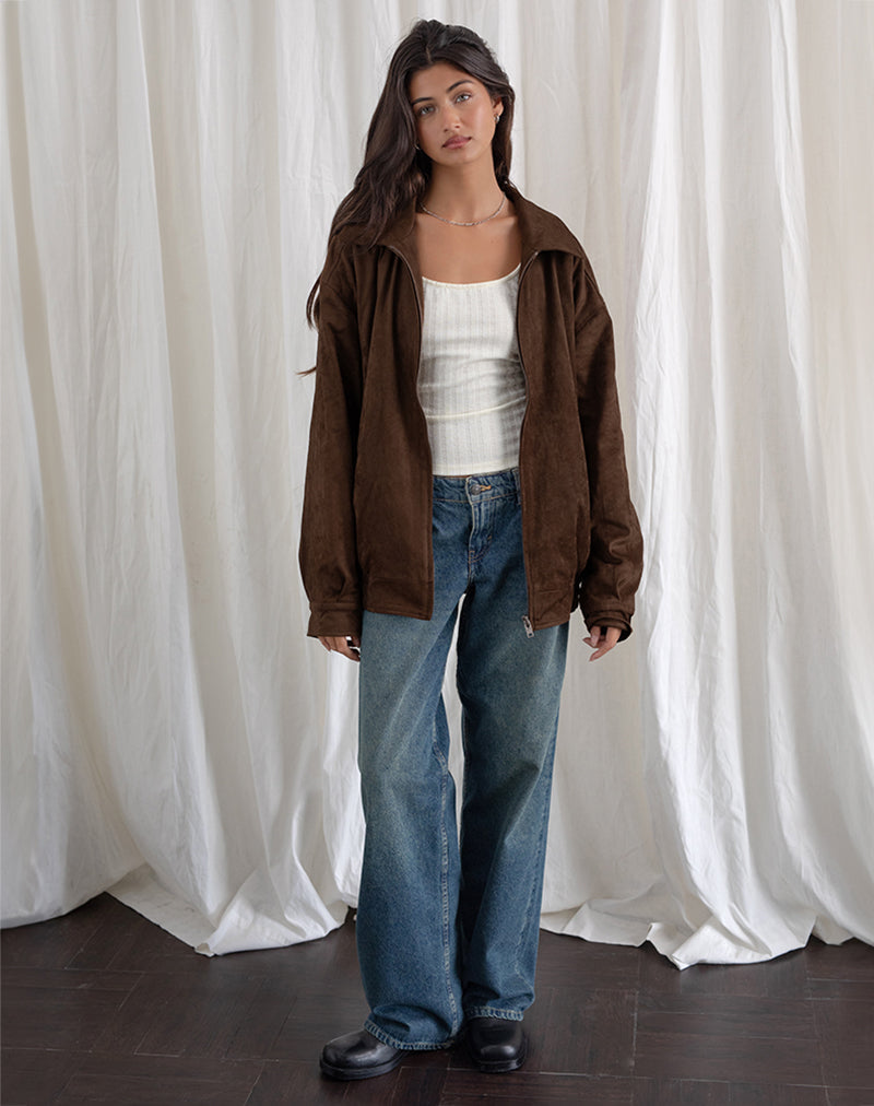 Afbeelding van Cavita Jas in Faux Suede Bruin