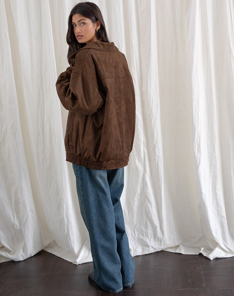 Afbeelding van Cavita Jas in Faux Suede Bruin