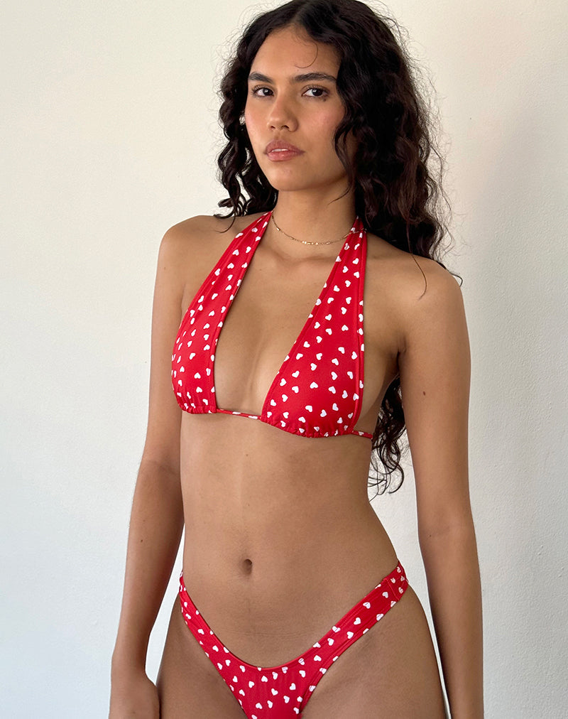 Afbeelding van Cerry Bikini Top in Rood Wit Hart