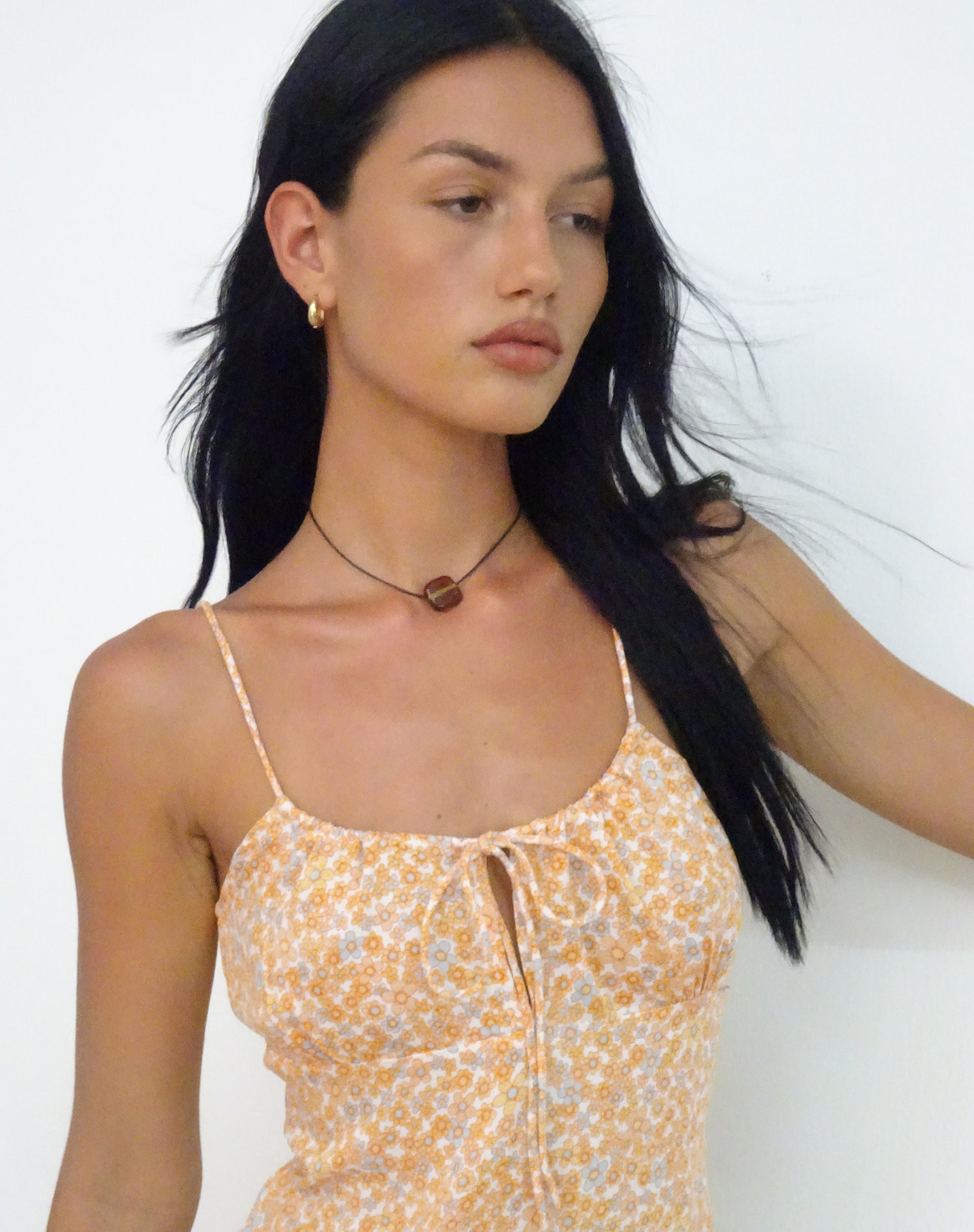 Afbeelding van Cessilie Midi Dress in Flower Garden Geel