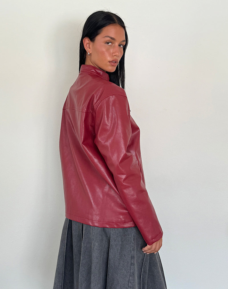 Afbeelding van Charlize Moto jas in PU rood
