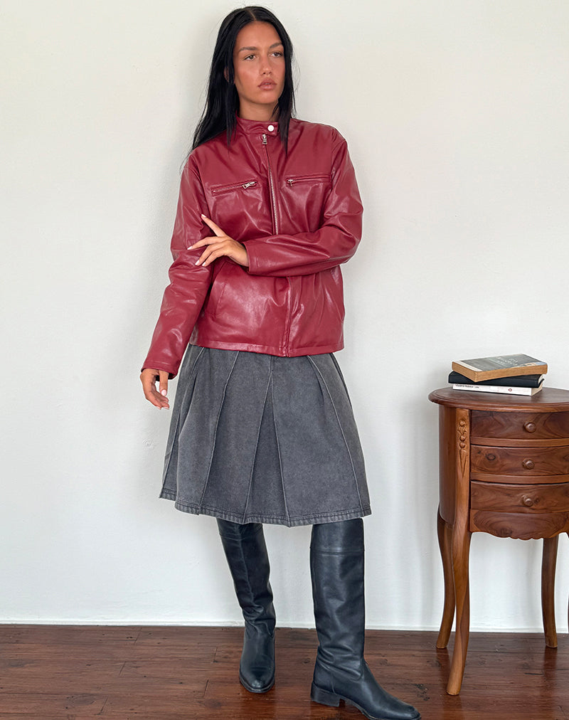 Charlize Moto jas in PU rood