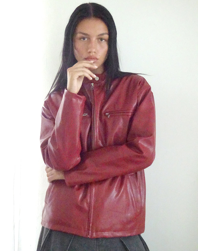 Afbeelding van Charlize Moto jas in PU rood
