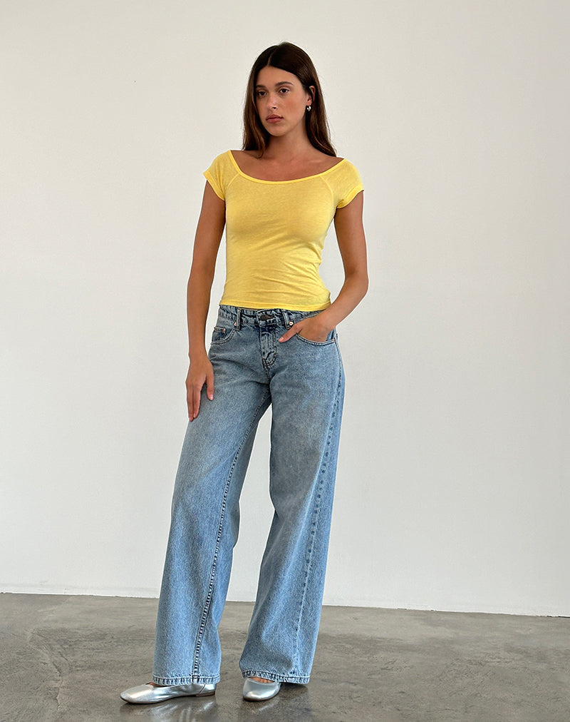 Afbeelding van Charya Off Shoulder Top in Limonade