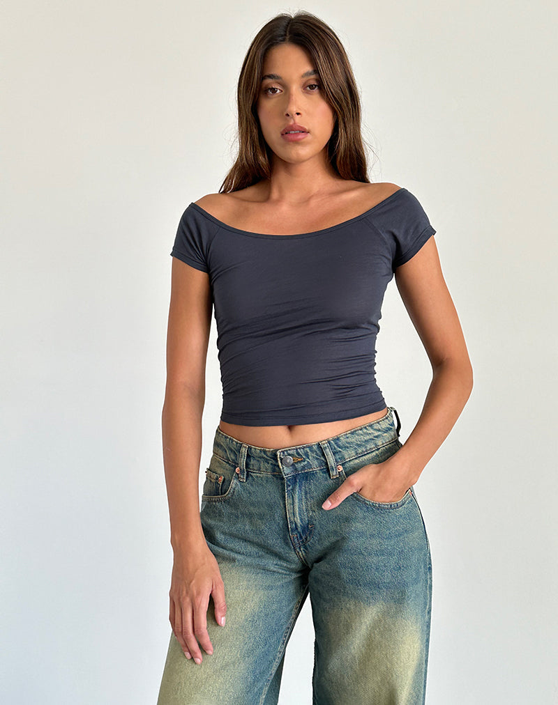 Afbeelding van Charya Off The Shoulder Top in Ocean Storm