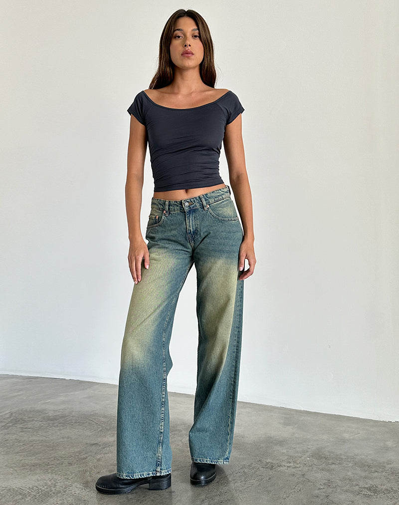 Afbeelding van Charya Off The Shoulder Top in Ocean Storm