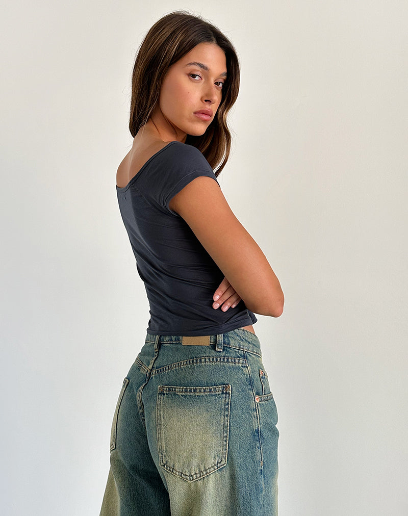 Afbeelding van Charya Off The Shoulder Top in Ocean Storm