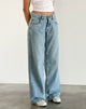 Afbeelding van Roomy Extra Wide Low Rise Jeans in Washed Blue Green