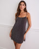 Afbeelding van Cheria Mini Dress in Shimmer Plisse Brown