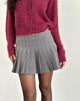 Afbeelding van Cida Geplooide Mini Rok in Donker Houtskool