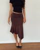 Afbeelding van Cinta Low Rise Midi rok in Chocolade