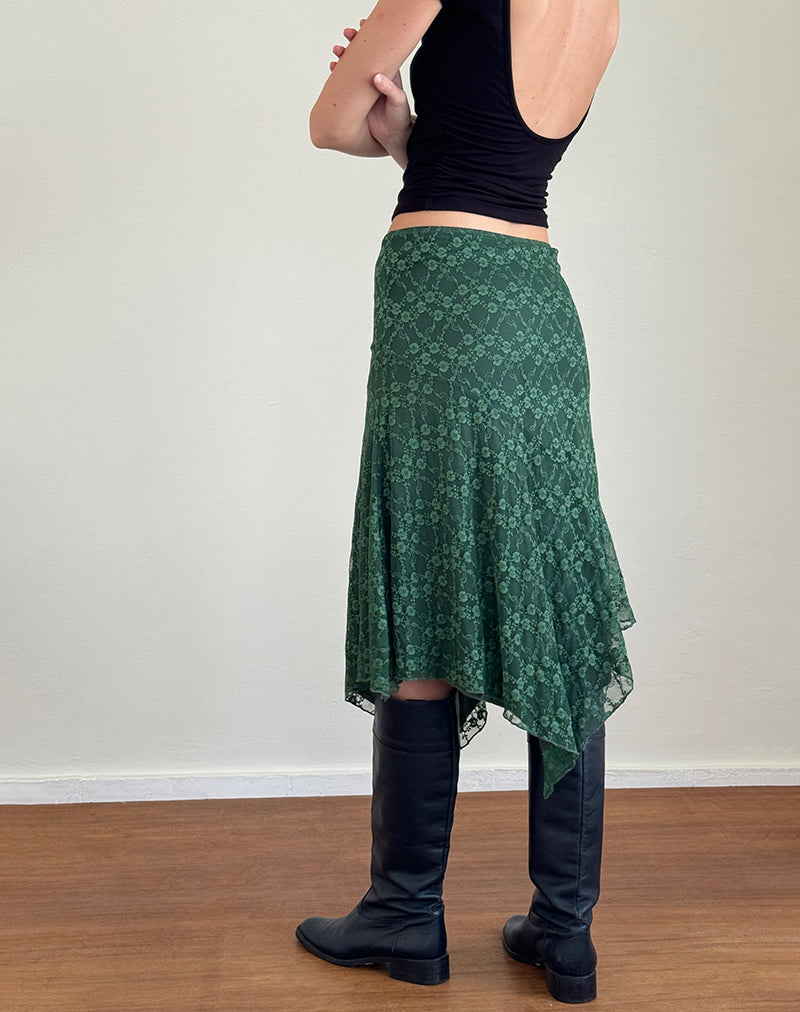 Cinta Midi rok in Sage Canina Rose kant