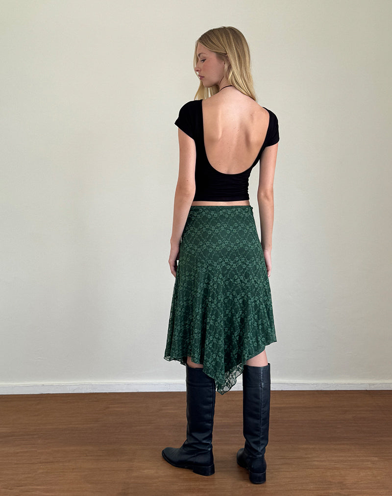 Afbeelding van Cinta Midi rok in Sage Canina Rose Kant