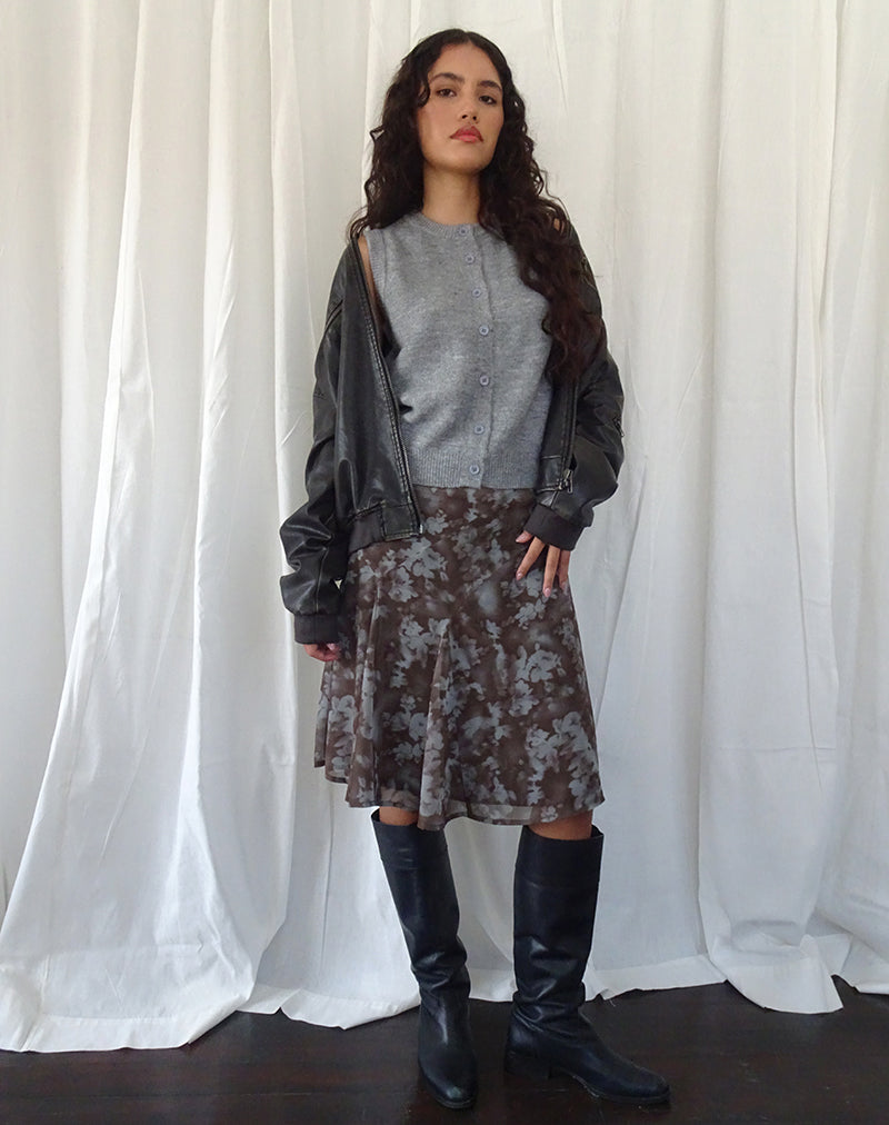 Afbeelding van Clarita Midi rok in Botanical Shadow Bruin