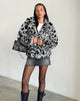 Afbeelding van Joji Cropped Faux Fur Jacket in Grijs Luipaard