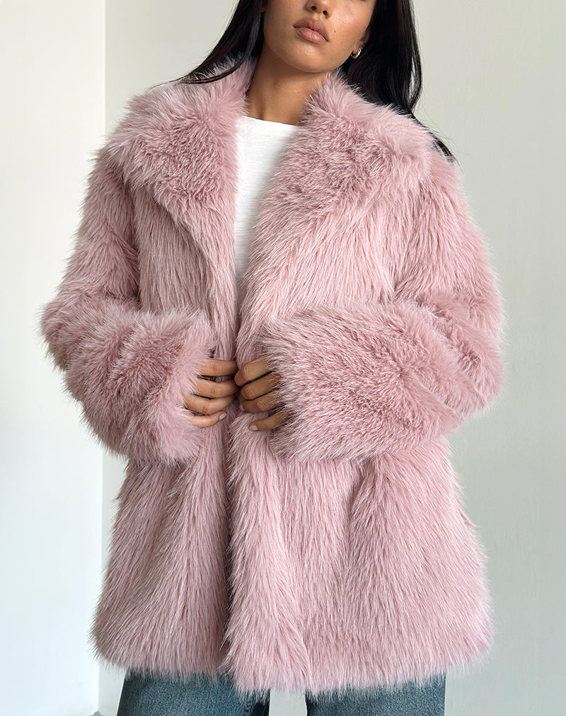 Lupita jas in imitatiebont Dusty Pink