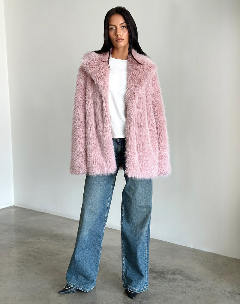 Afbeelding van Lupita jas in imitatiebont Dusty Pink