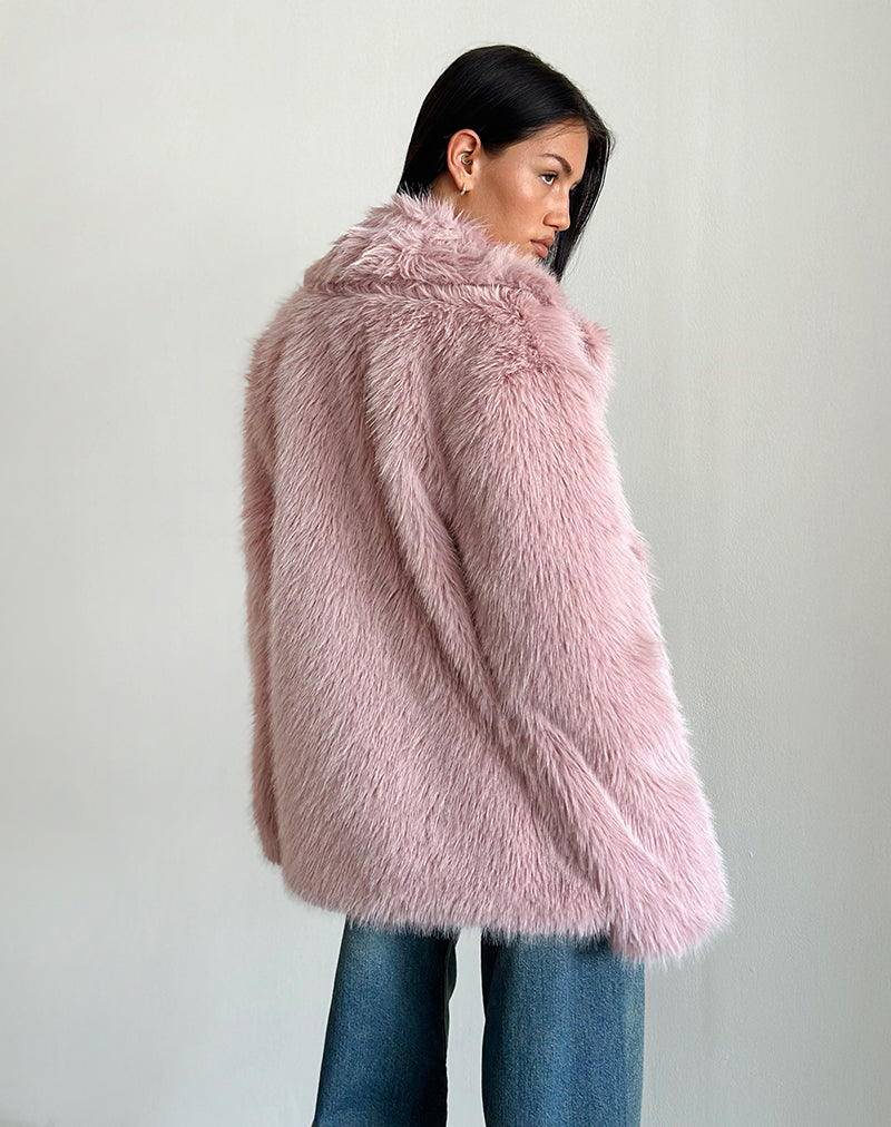 Afbeelding van Lupita jas in imitatiebont Dusty Pink