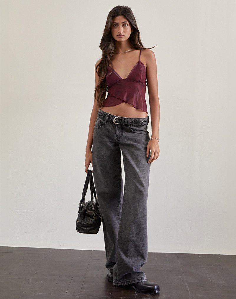 Cojira Mesh Vlinder Top in Ton-sur-Bourgondisch Paisley