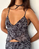 Afbeelding van Cojira Mesh Vlinder Top in Zwart Barok Print