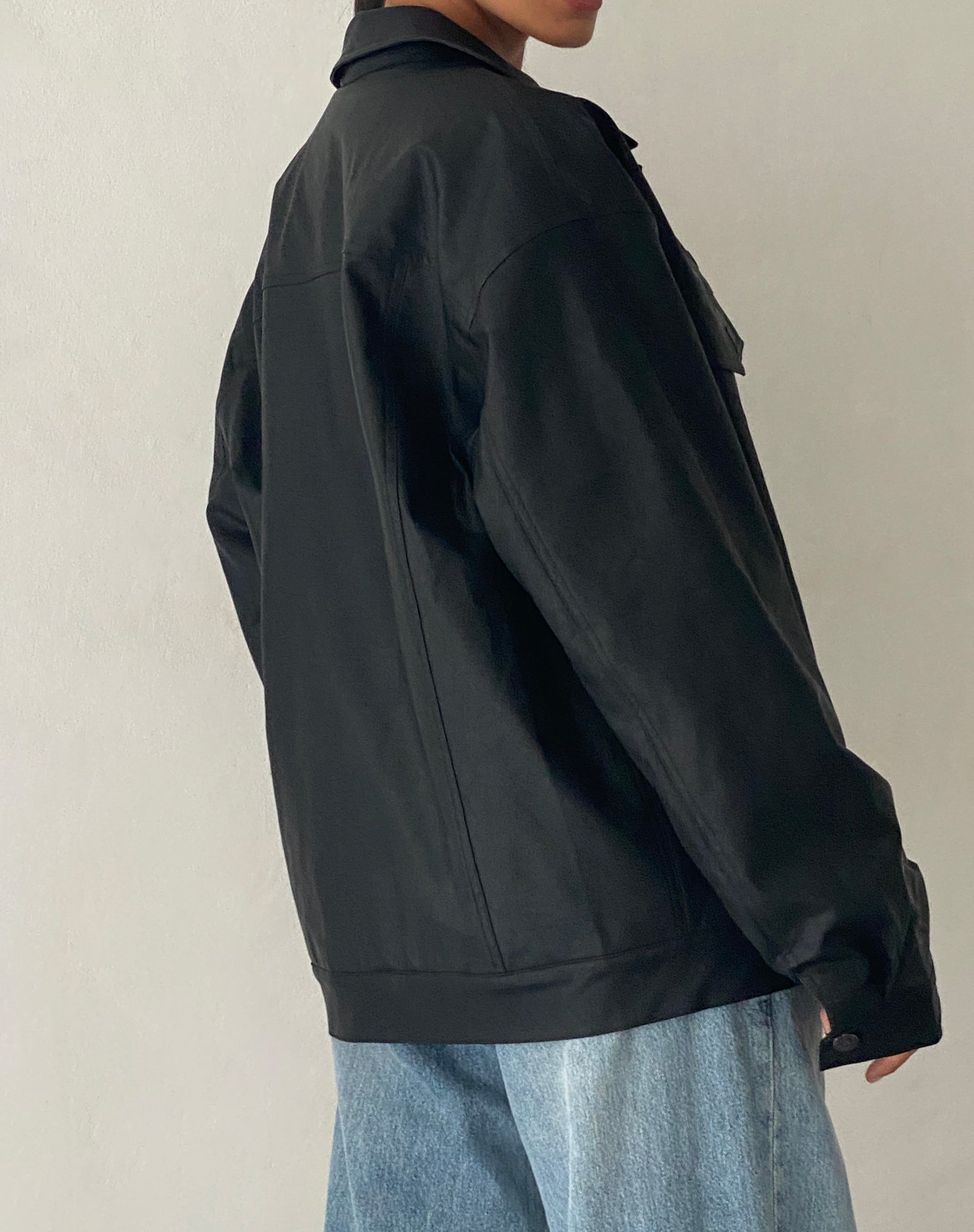 Afbeelding van Colleen oversized Moto jas in PU zwart