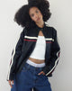Afbeelding van Colton Jacket in PU Zwart met Ivory en Rode Streep