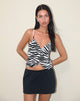 Afbeelding van Coraji Top in zebraprint zwart-wit