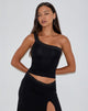 Afbeelding van Cordia One Shoulder Top in Zwart