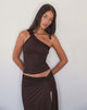 Afbeelding van Cordia One Shoulder Top in Bittere Chocolade