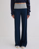 Image of Coreta Foldover Trouser in Navy Grey Combination