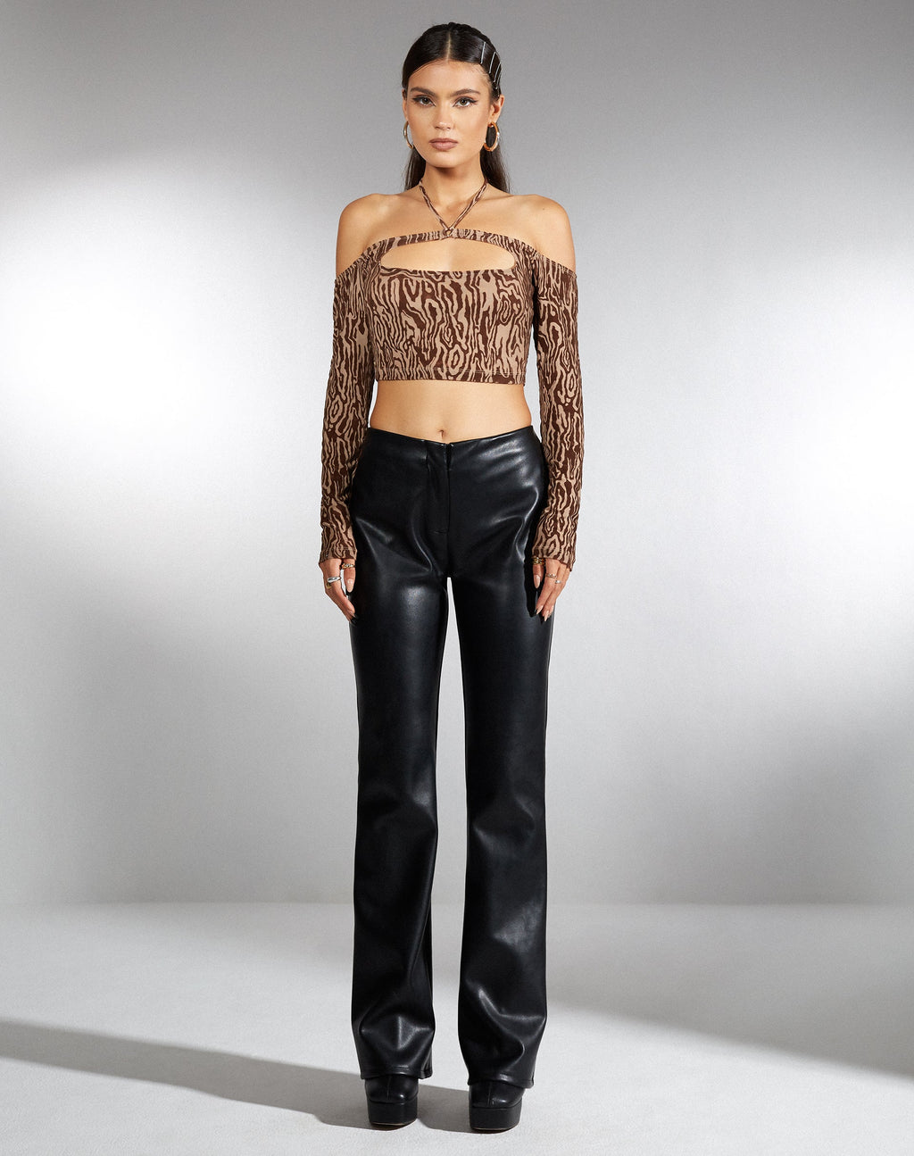 Corinna Top met lange mouwen in Animal Ripple Flock