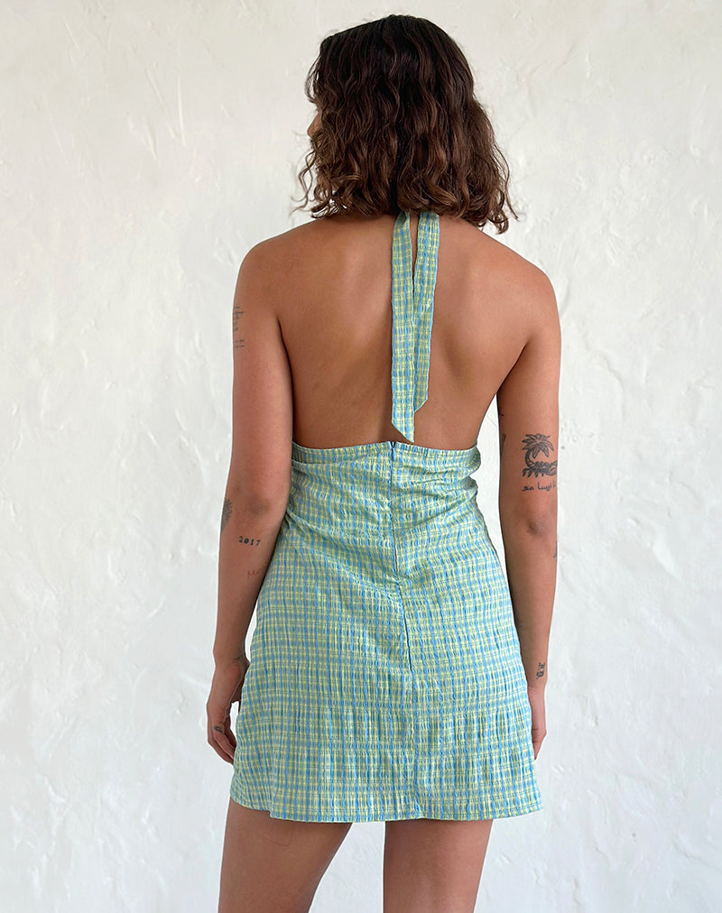 Afbeelding van Corla Mini Dress in Check Green